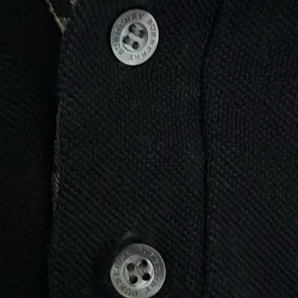 Burberry Sz Large Nova Check Black Long-sleeve Polo Knit Shirt - Picture 7 of 10